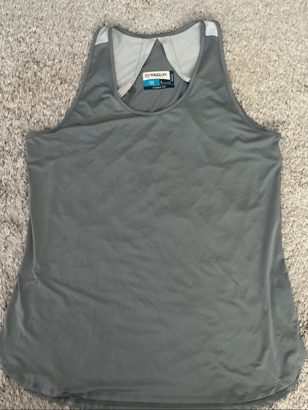 Magellan Outdoors Women's Gray Athletic Racerback Tank activewear athleisure szL
